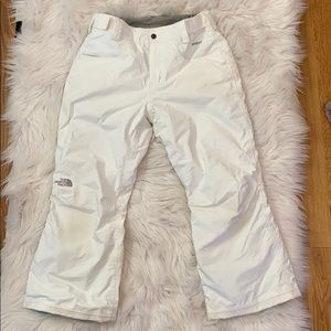 Girls white North Face ski pants